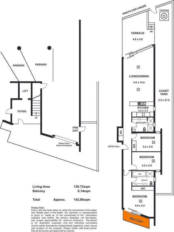 Floorplan of Homely apartment listing, 1/1 North Esplanade, Glenelg North SA 5045