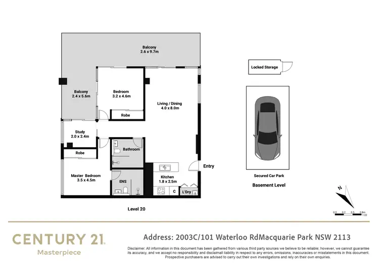 Floorplan of Homely apartment listing, 2003C/101 Waterloo Road, Macquarie Park NSW 2113