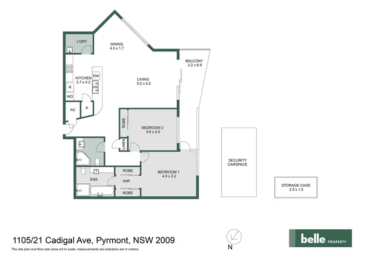 Floorplan of Homely apartment listing, 1105/21 Cadigal Avenue, Pyrmont NSW 2009