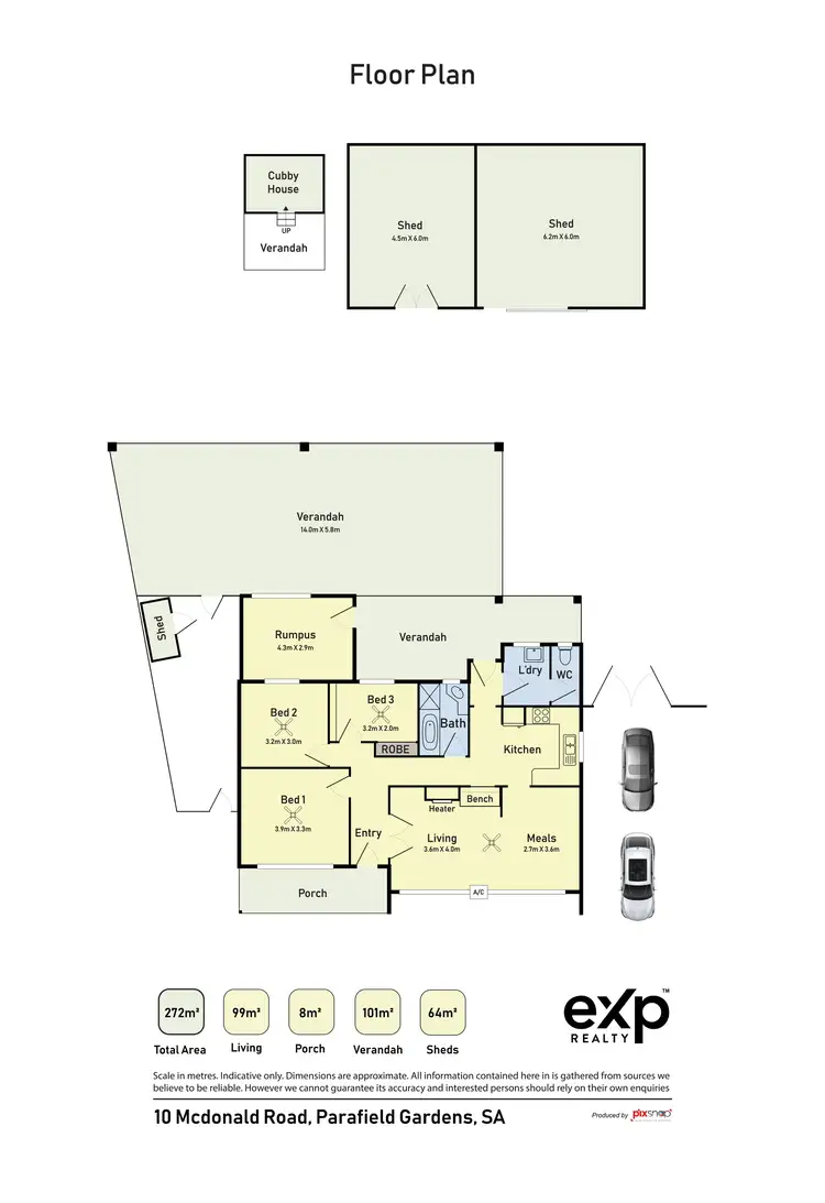 Floorplan of Homely house listing, 10 McDonald Road, Parafield Gardens SA 5107