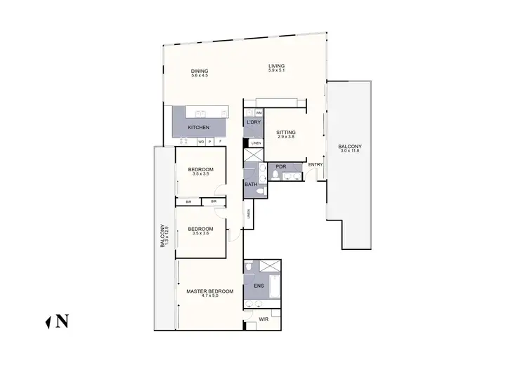 Floorplan of Homely apartment listing, 1001/91-93 Tram Road, Doncaster VIC 3108