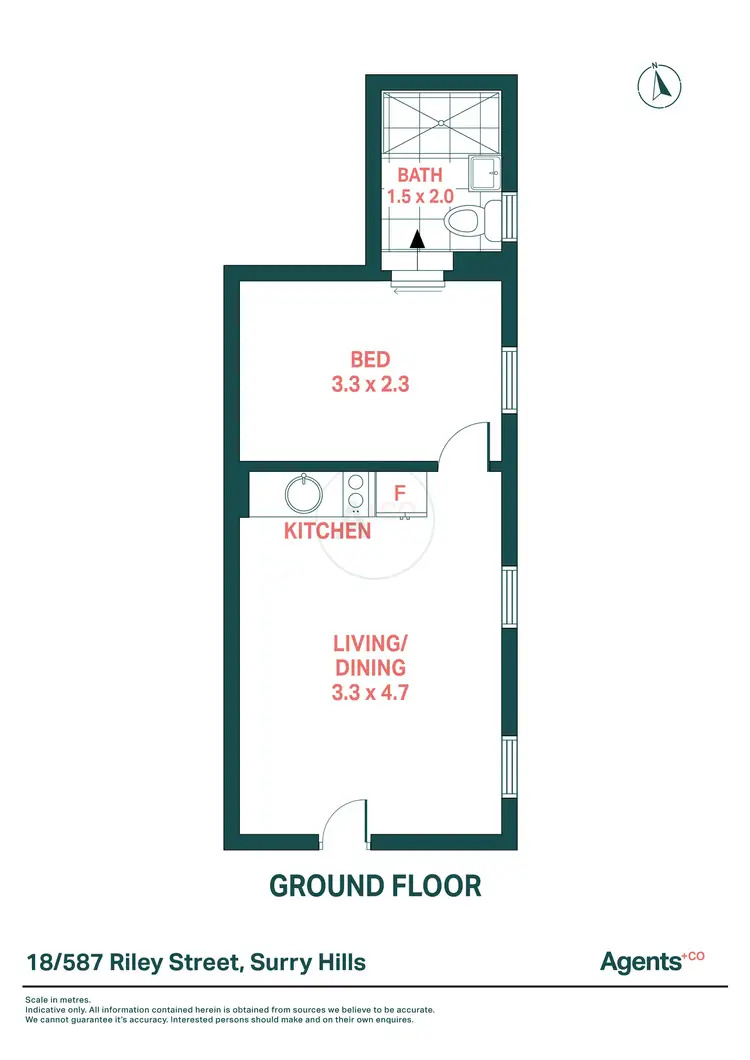 Floorplan of Homely apartment listing, 18/587-589 Riley Street, Surry Hills NSW 2010