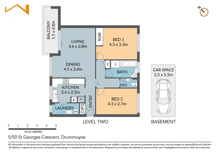 Floorplan of Homely unit listing, 5/50 St Georges Crescent, Drummoyne NSW 2047