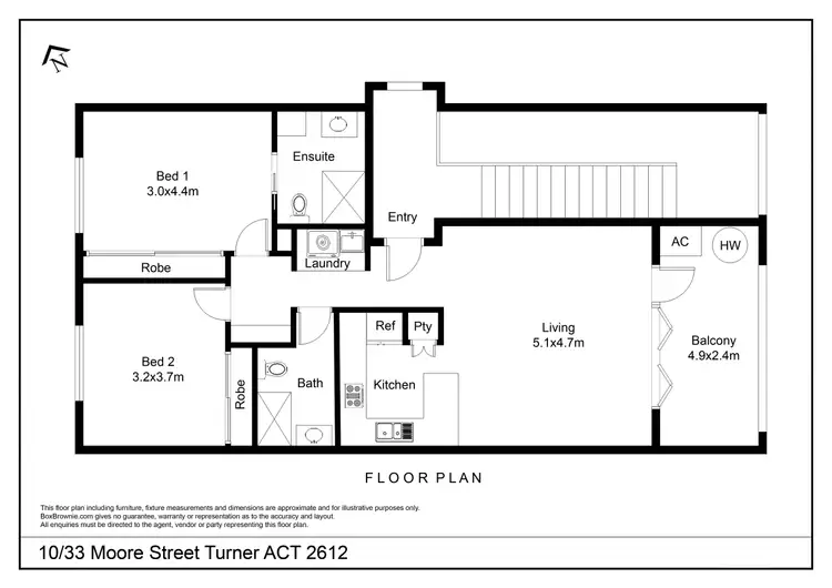Floorplan of Homely apartment listing, 10/33 Moore Street, Turner ACT 2612