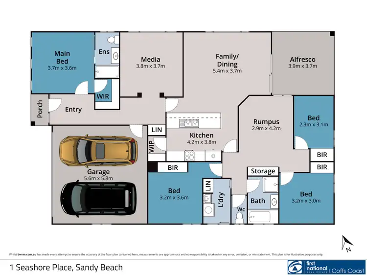 Floorplan of Homely house listing, 1 Seashore Place, Sandy Beach NSW 2456