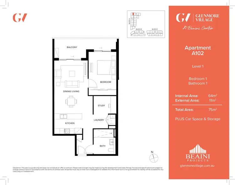 Floorplan of Homely apartment listing, A212/90-98 Glenmore Ridge Drive, Glenmore Park NSW 2745