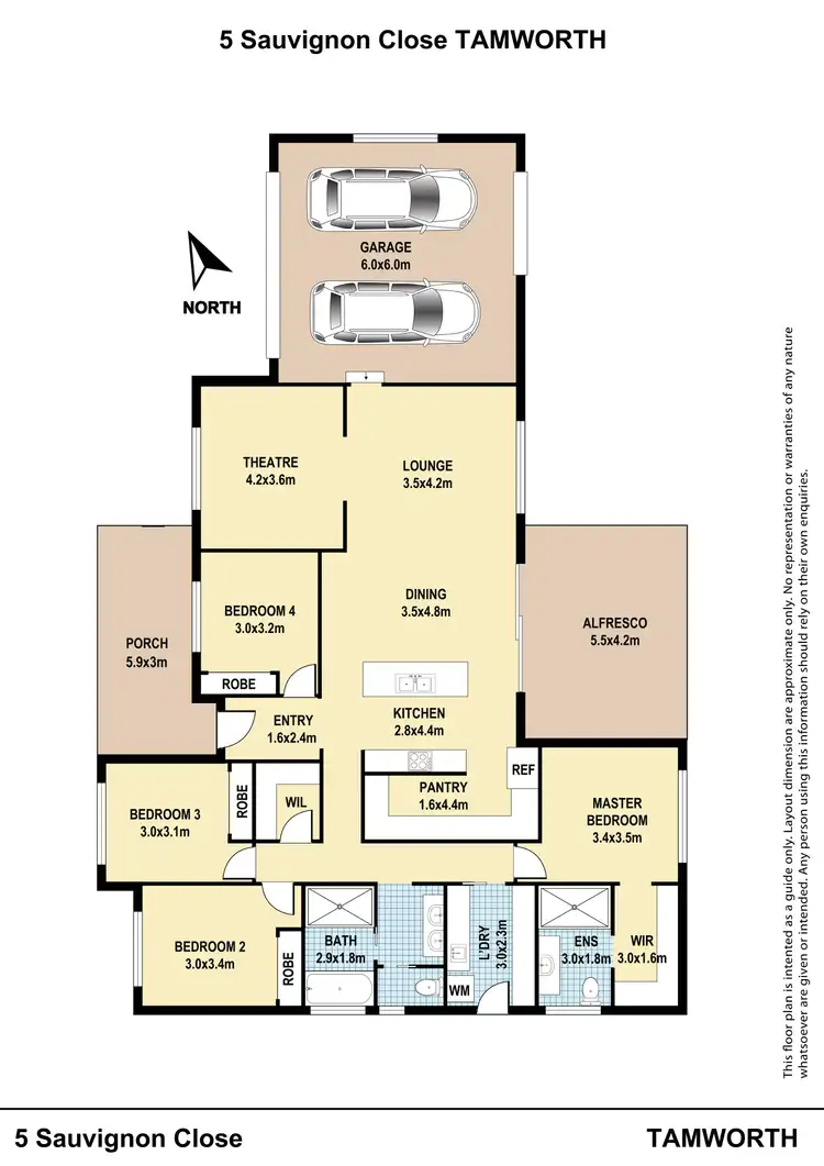 Floorplan of Homely house listing, 5 Sauvignon Close, Tamworth NSW 2340