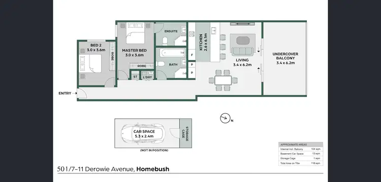 Floorplan of Homely apartment listing, 501/7-11 Derowie Avenue, Homebush NSW 2140