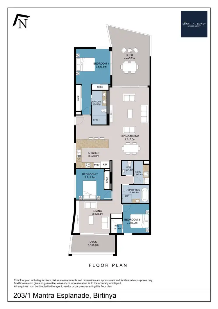 Floorplan of Homely apartment listing, 203/1 Mantra Esplanade, Birtinya QLD 4575