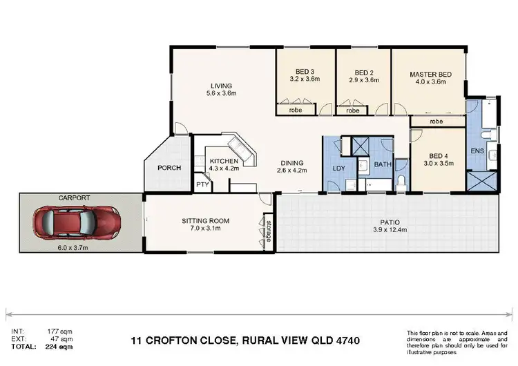Floorplan of Homely house listing, 11 Crofton Close, Rural View QLD 4740