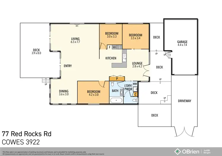 Floorplan of Homely house listing, 77 Red Rocks Road, Cowes VIC 3922