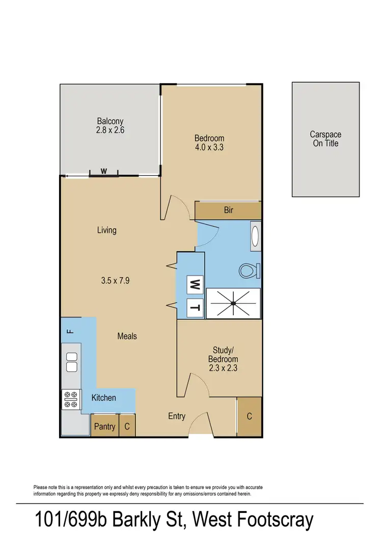 Floorplan of Homely unit listing, 101/699B Barkly Street, West Footscray VIC 3012