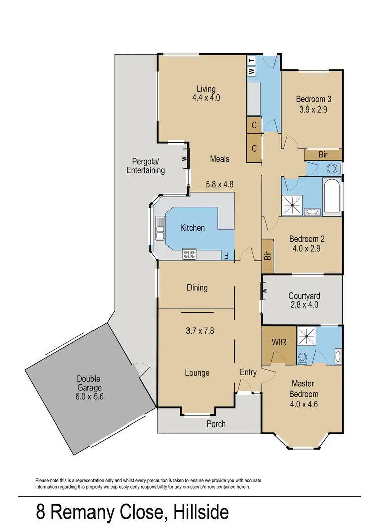 Floorplan of Homely house listing, 8 Remany Close, Hillside VIC 3037
