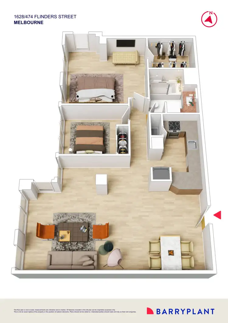 Floorplan of Homely apartment listing, 1628/474 Flinders Street, Melbourne VIC 3000