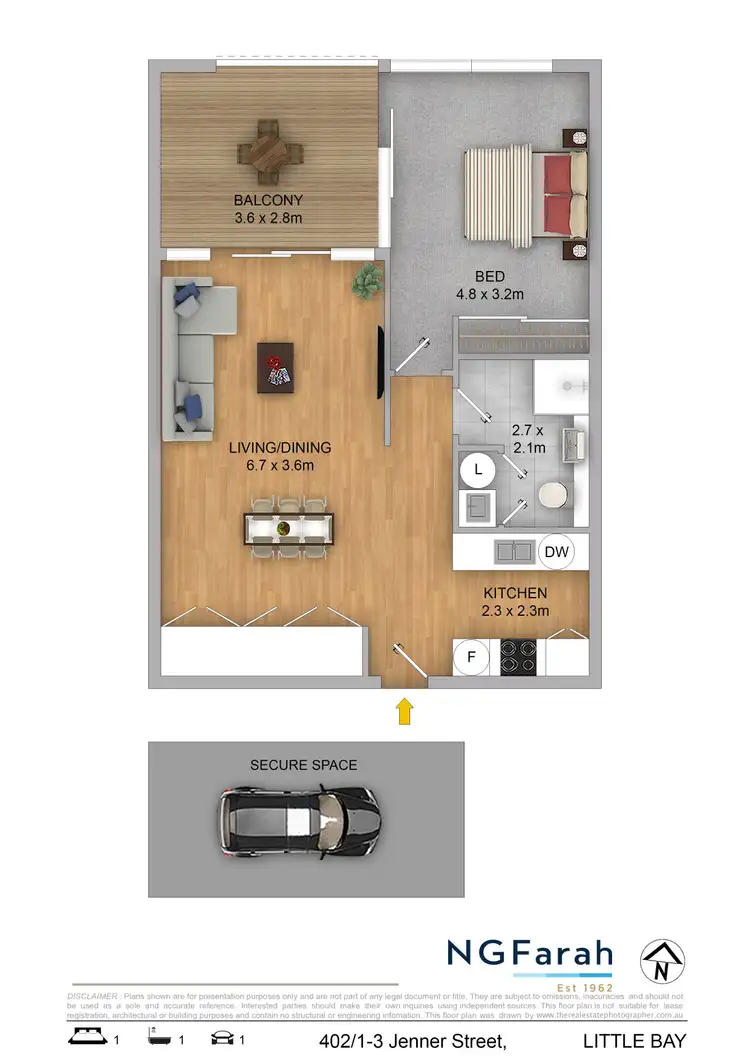 Floorplan of Homely apartment listing, 402/1-3 Jenner Street, Little Bay NSW 2036
