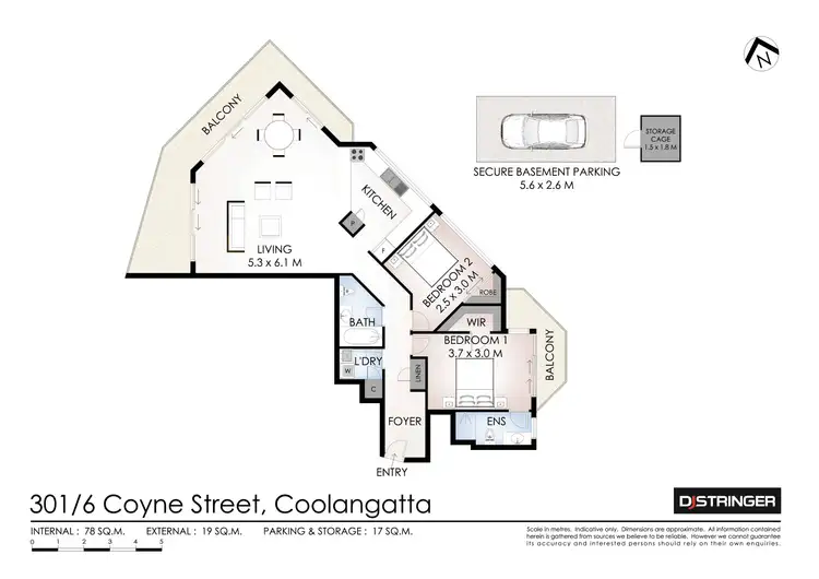 Floorplan of Homely unit listing, 301/6 Coyne Street, Kirra QLD 4225