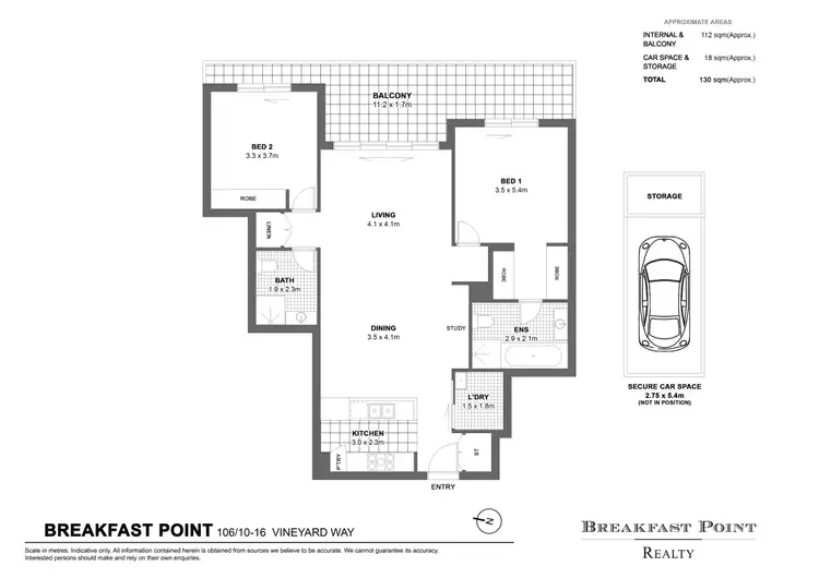 Floorplan of Homely apartment listing, 106/10-16 Vineyard Way, Breakfast Point NSW 2137