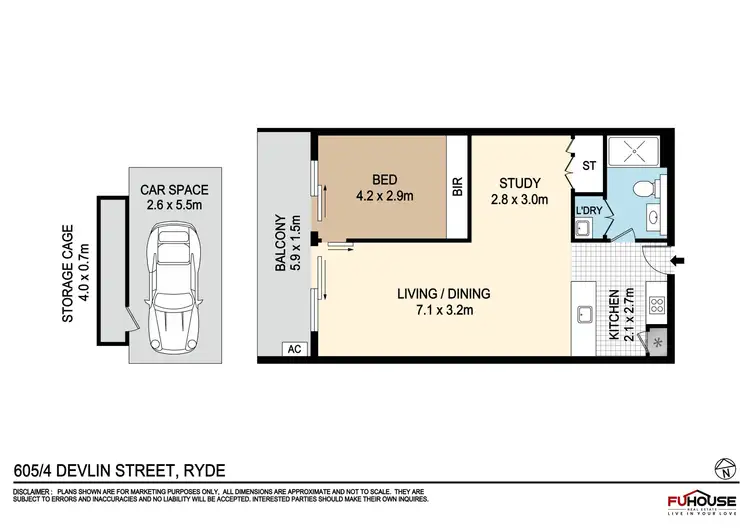 Floorplan of Homely apartment listing, 605/4 Devlin Street, Ryde NSW 2112