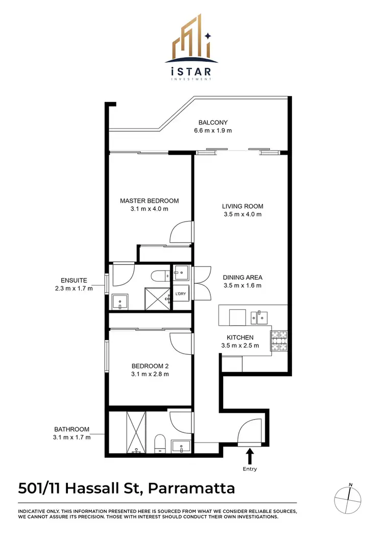 Floorplan of Homely apartment listing, 501/11 Hassall Street, Parramatta NSW 2150