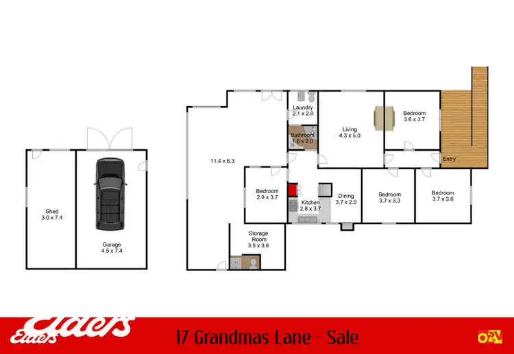 Floorplan of Homely rural property listing, 17 Grandmas Lane, Sale VIC 3850
