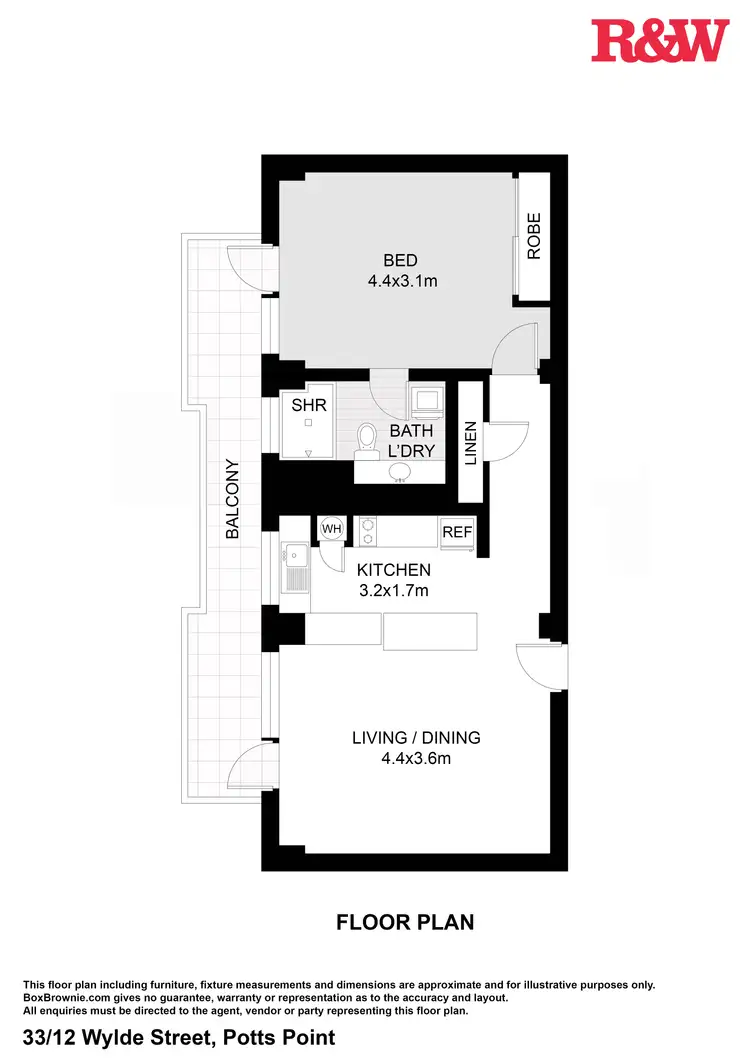 Floorplan of Homely unit listing, 33/12 Wylde Street, Potts Point NSW 2011