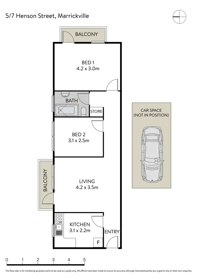 Floorplan of Homely apartment listing, 5/7 Henson Street, Marrickville NSW 2204