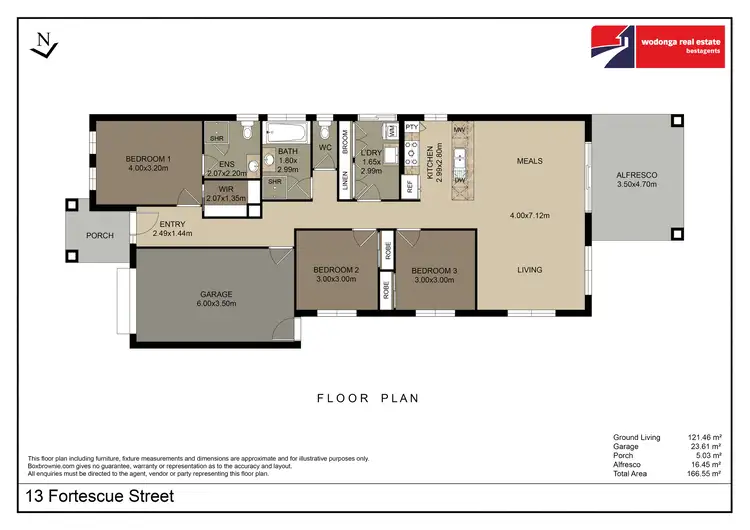 Floorplan of Homely house listing, 13 Fortescue Street, West Wodonga VIC 3690
