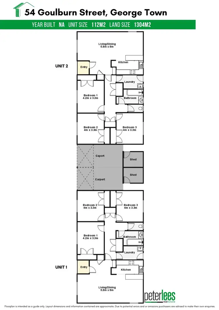 Floorplan of Homely unit listing, 54 Goulburn Street, George Town TAS 7253