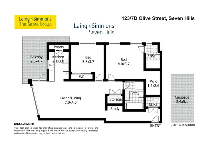 Floorplan of Homely apartment listing, 7D Olive Street, Seven Hills NSW 2147