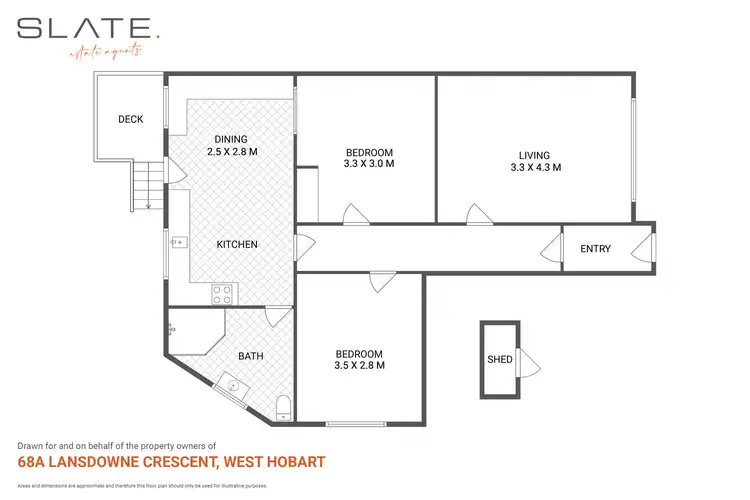 Floorplan of Homely unit listing, 68A Lansdowne Crescent, West Hobart TAS 7000