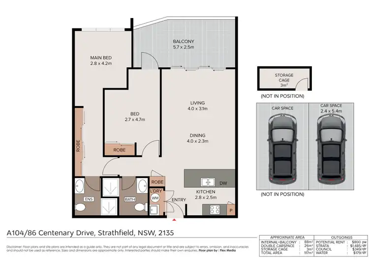 Floorplan of Homely apartment listing, A104/86 Centenary Drive, Strathfield NSW 2135