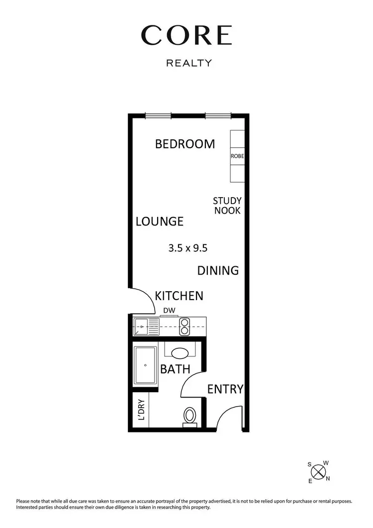 Floorplan of Homely studio listing, 507/60 Market Street, Melbourne VIC 3000