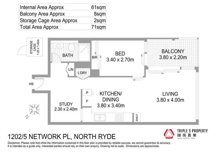 Floorplan of Homely apartment listing, 1202/5 Network Place, North Ryde NSW 2113