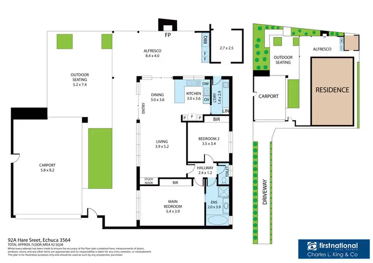 Floorplan of Homely house listing, 92A Hare Street, Echuca VIC 3564