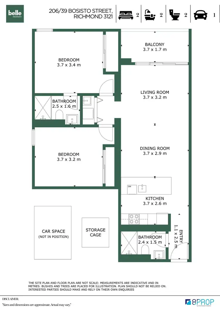 Floorplan of Homely apartment listing, 206/39 Bosisto Street, Richmond VIC 3121