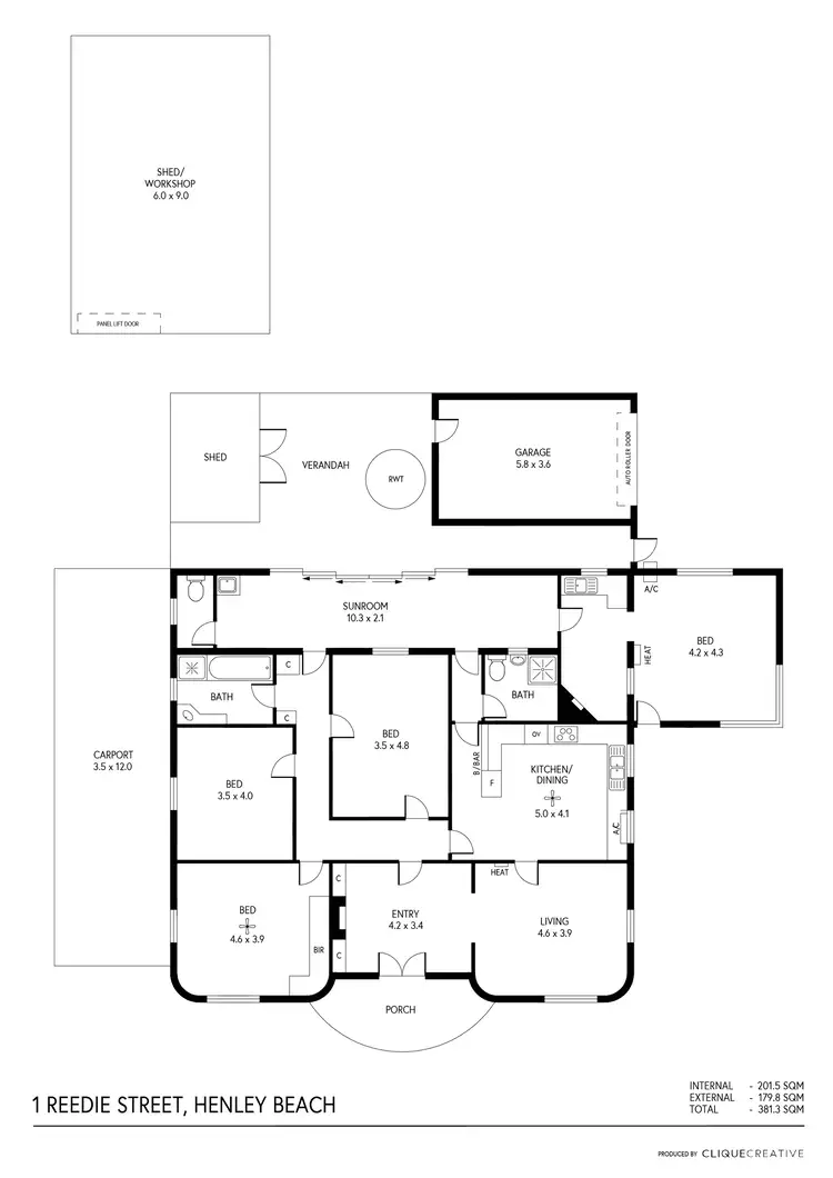Floorplan of Homely house listing, 1 Reedie Street, Henley Beach SA 5022