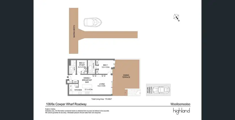 Floorplan of Homely apartment listing, 505/6 Cowper Wharf Roadway, Woolloomooloo NSW 2011
