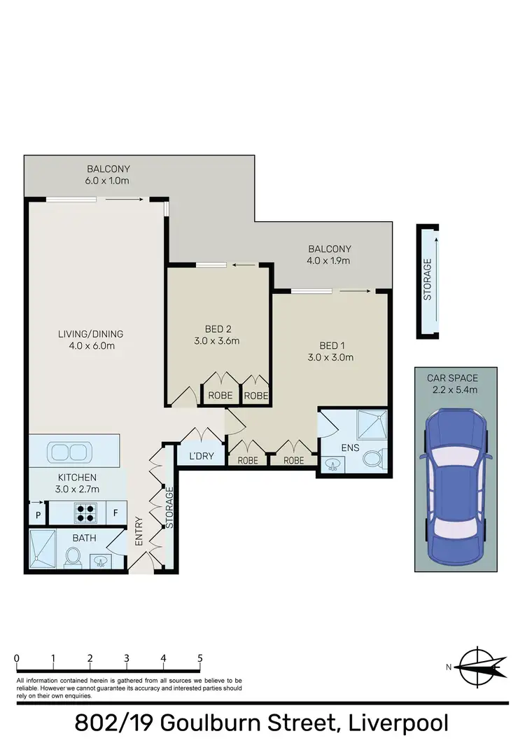 Floorplan of Homely apartment listing, 802/19 Goulburn Street, Liverpool NSW 2170