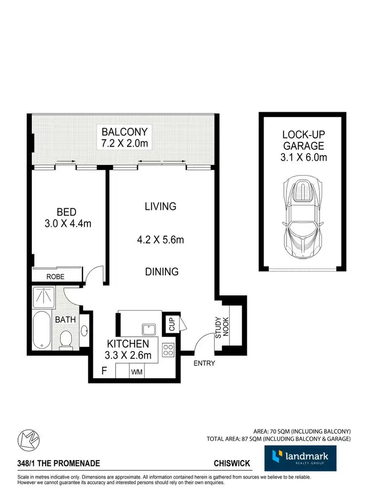 Floorplan of Homely apartment listing, 348/1 The Promenade, Chiswick NSW 2046