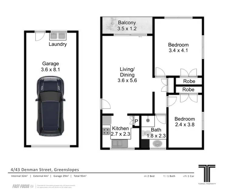 Floorplan of Homely unit listing, 4/43 Denman Street, Greenslopes QLD 4120