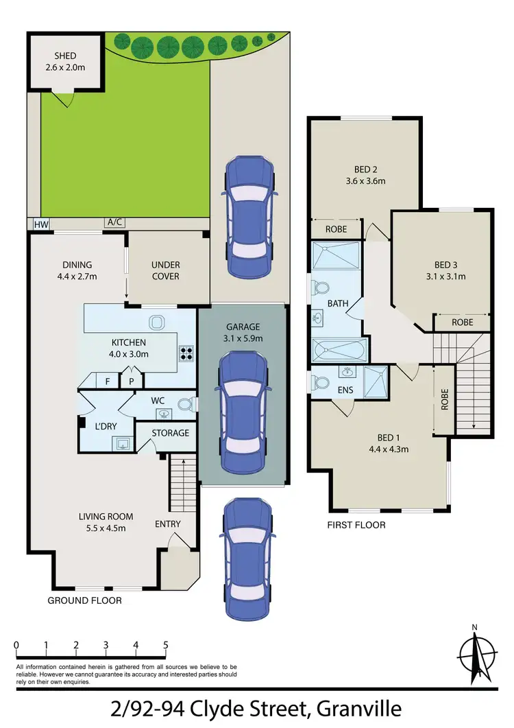 Floorplan of Homely townhouse listing, 2/92-94 Clyde Street, Granville NSW 2142