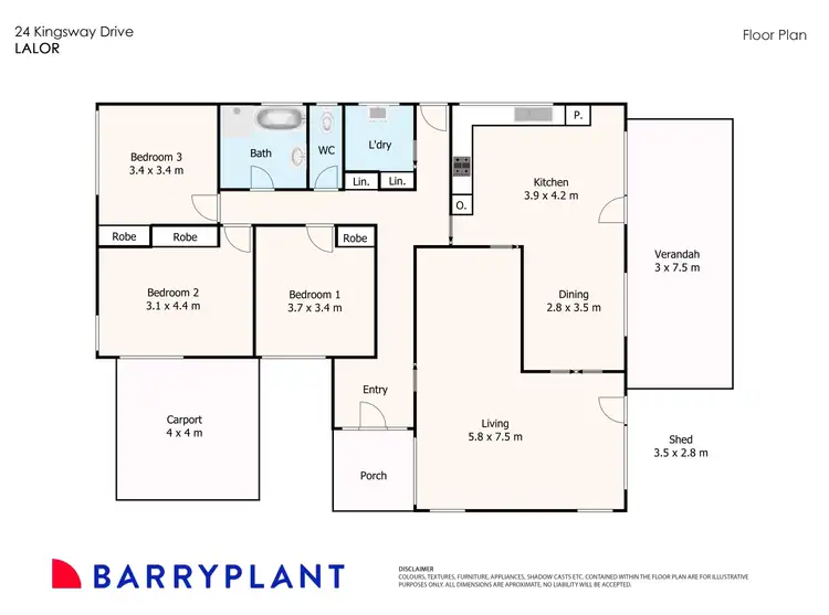 Floorplan of Homely house listing, 24 Kingsway Drive, Lalor VIC 3075