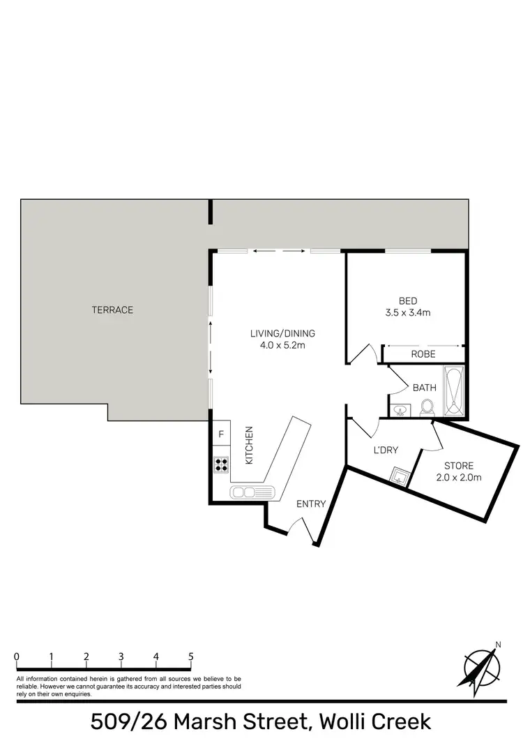 Floorplan of Homely apartment listing, 509/26-32 Marsh Street, Wolli Creek NSW 2205