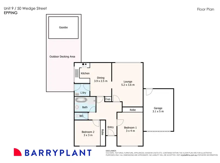 Floorplan of Homely unit listing, 9/50 Wedge Street, Epping VIC 3076