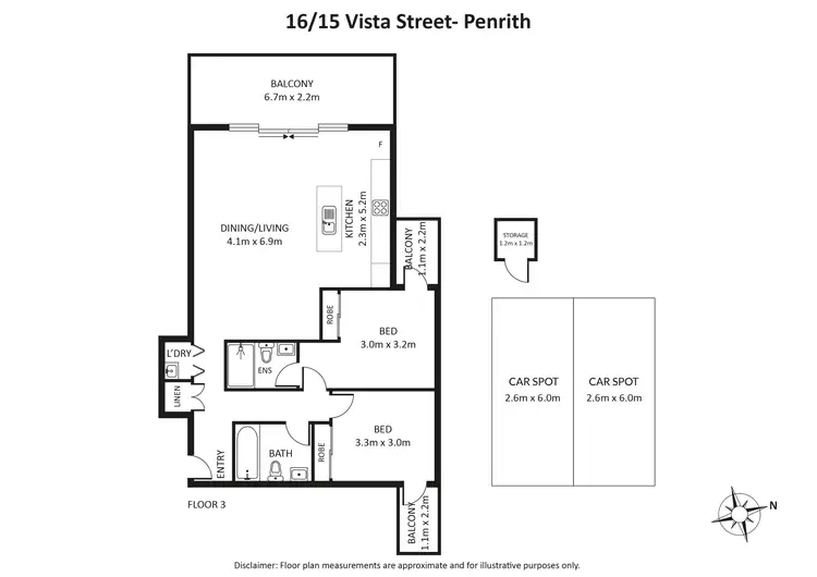 Floorplan of Homely apartment listing, 16/15 Vista Street, Penrith NSW 2750