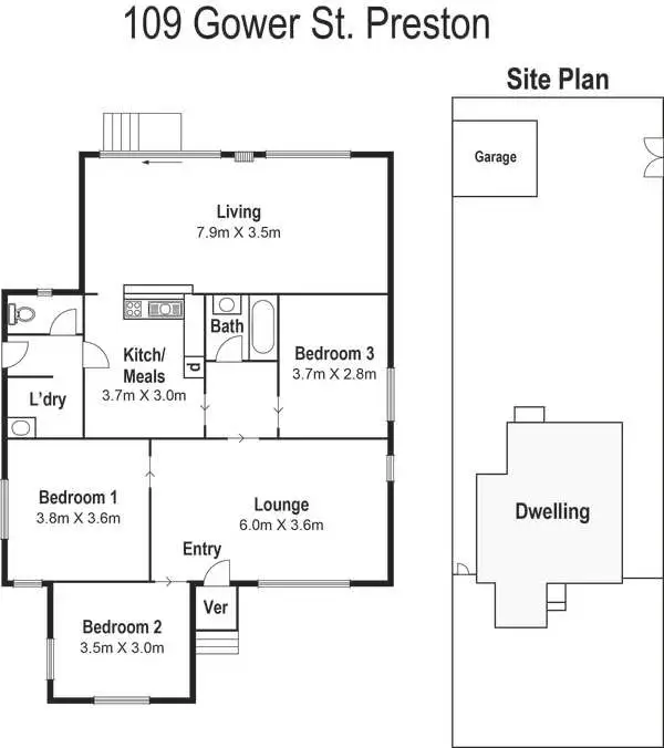 Floorplan of Homely house listing, 109 Gower Street, Preston VIC 3072
