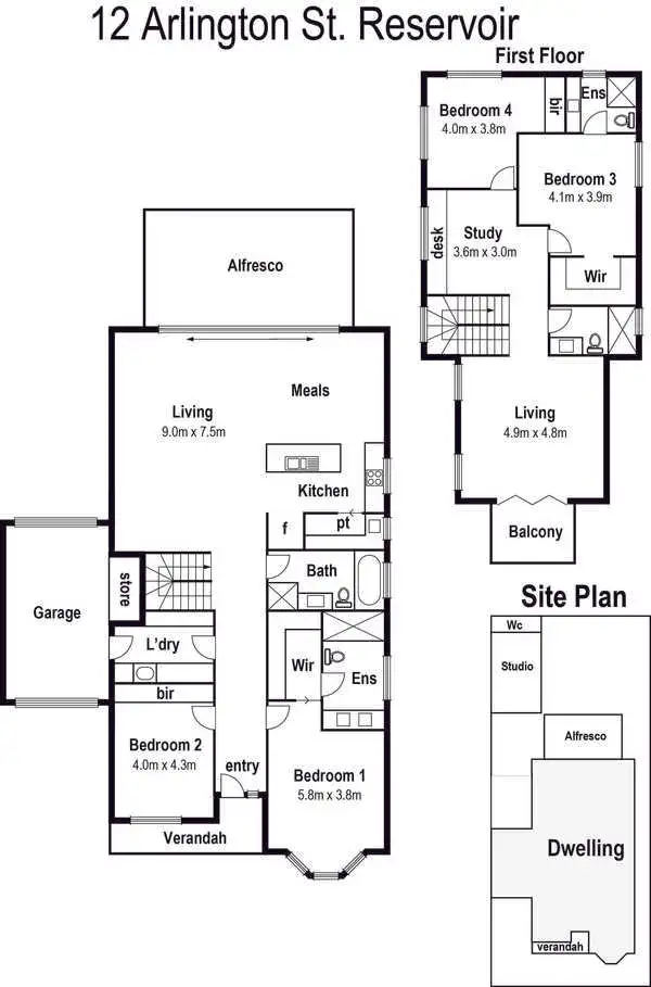 Floorplan of Homely house listing, 12 Arlington Street, Reservoir VIC 3073