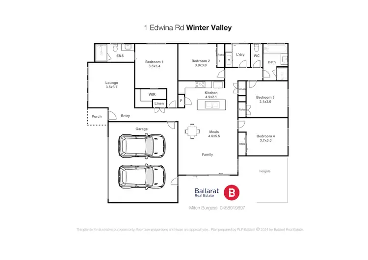 Floorplan of Homely house listing, 1 Edwina Road, Winter Valley VIC 3358