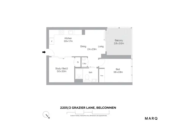 Floorplan of Homely apartment listing, Level 22/2205/2 Grazier Lane, Belconnen ACT 2617