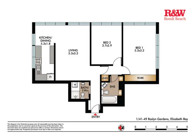 Floorplan of Homely apartment listing, 1/41-49 Roslyn Gardens, Elizabeth Bay NSW 2011